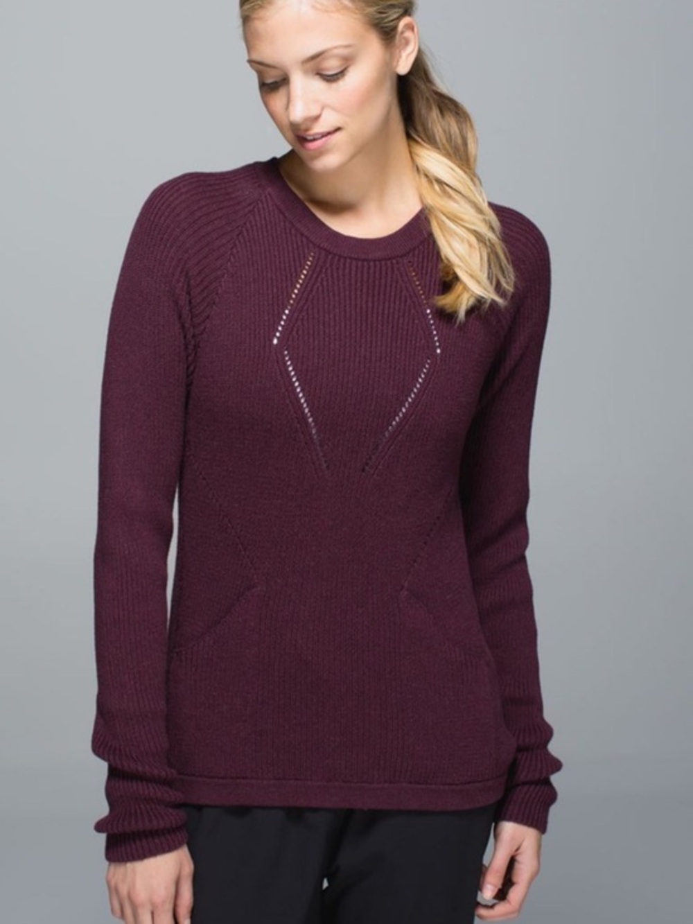 Lululemon The Sweater The Better Bordeaux Crew Neck Sweater